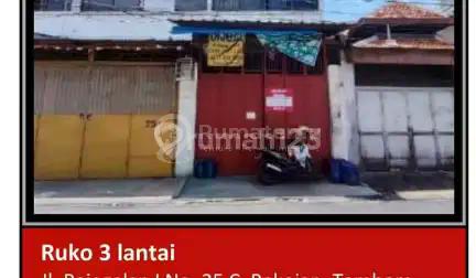 Di Jual Ruko 3 Lantai Aset Bank di Jl. Pejagalan I Pekojan, Tambora, Jakarta Barat.